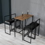 Hanah Home Juego de Mesa y Taburetes de Bar Nordic - Nogal y Negro